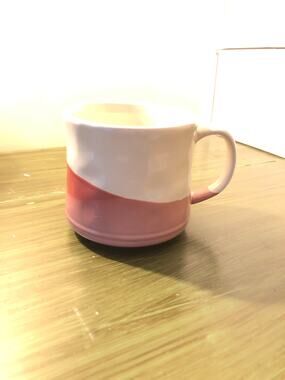 Bosmarlin NWOT Pink and White Mug Eco Friendly Lead Free